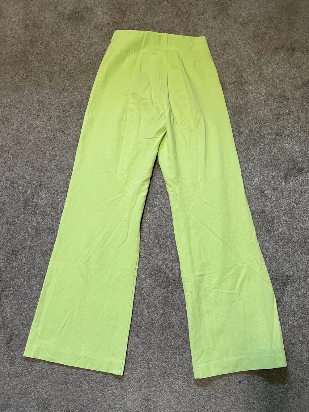 Zara Wide Leg High Waist Trousers Pants Linen Blend size XS